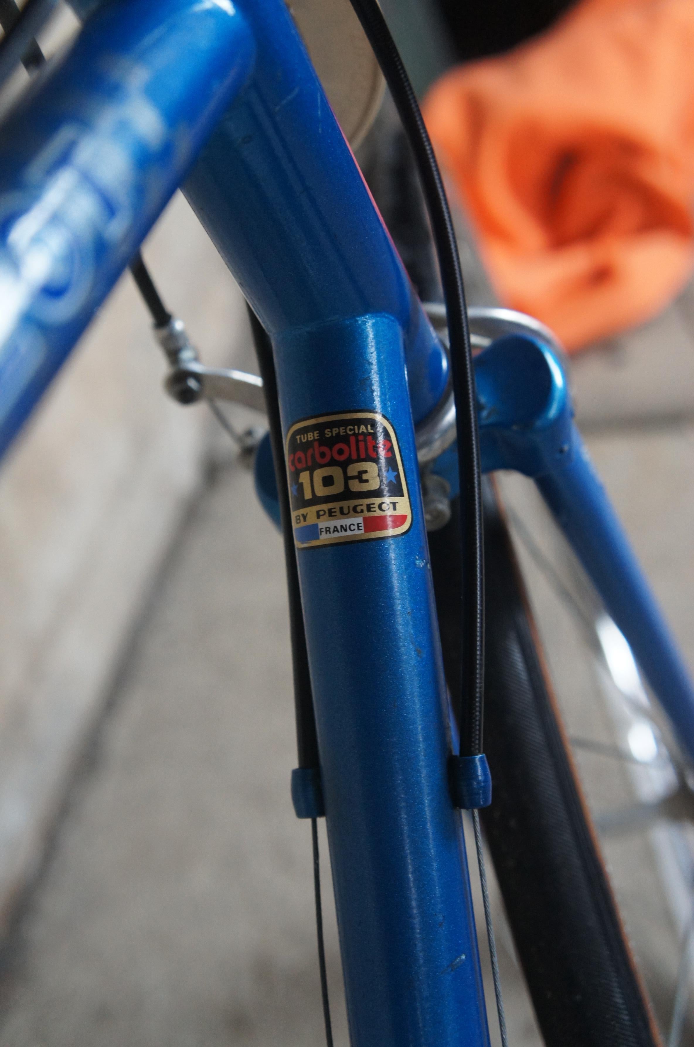 Vintage Peugeot Carbolite 103 Blu Uomo Acciaio Bicicletta da Strada Made in France In condizioni buone a Dayton, OH
