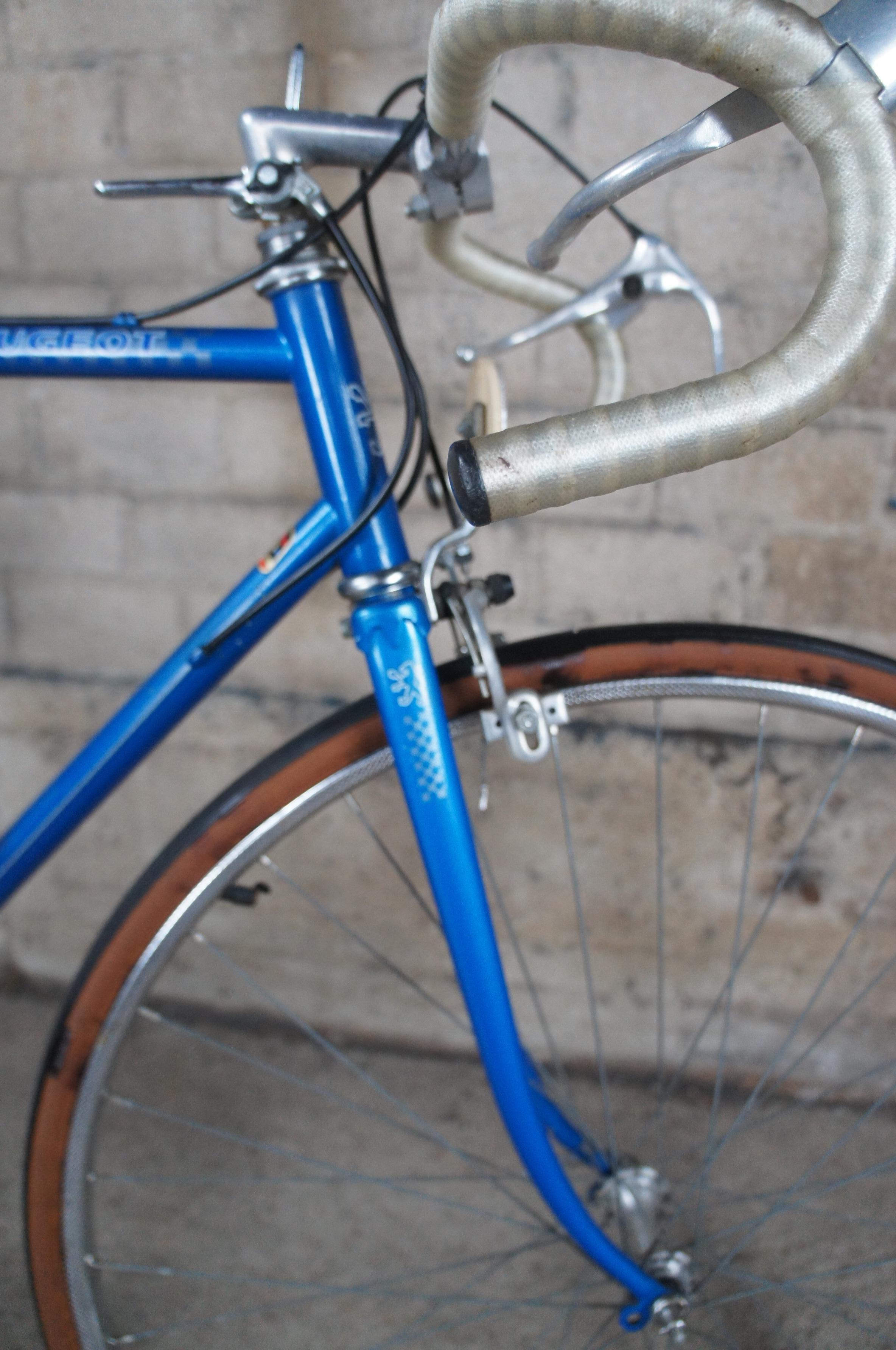 Vintage Peugeot Carbolite 103 Blu Uomo Acciaio Bicicletta da Strada Made in France 1