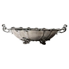 Vintage Pewter Centerpiece Bowl, Large Classic Table Decor, 1940s