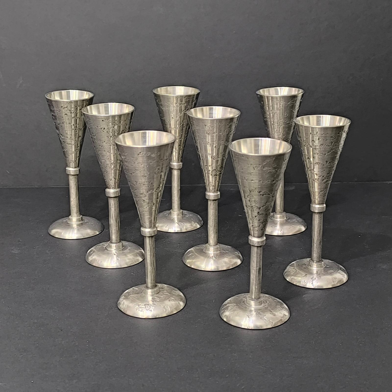 Vintage Pewter Cocktail Shaker Set of 32 Pieces, Viking Style, Norway 1970s For Sale 6