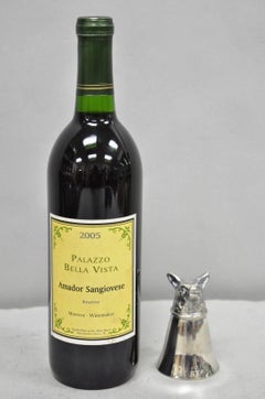 Vintage Pewter Fox Head Silver Plated Stirrup Cup Hunting Equestrian Shot Glass