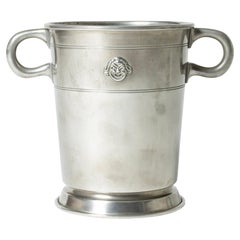 Vintage Pewter Ice Bucket by Hugo Ghelin, Ystad Metall, Sweden, 1928