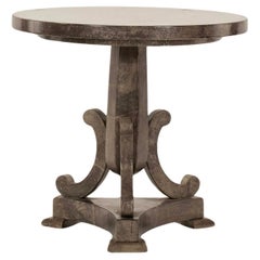 Vintage Pewter Leaf Parchment Side Table