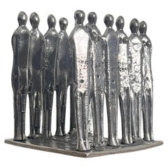 Vintage-Briefhalter aus Zinn mit nackten Figuren von Patrick Meyer, 20. Jahrhundert