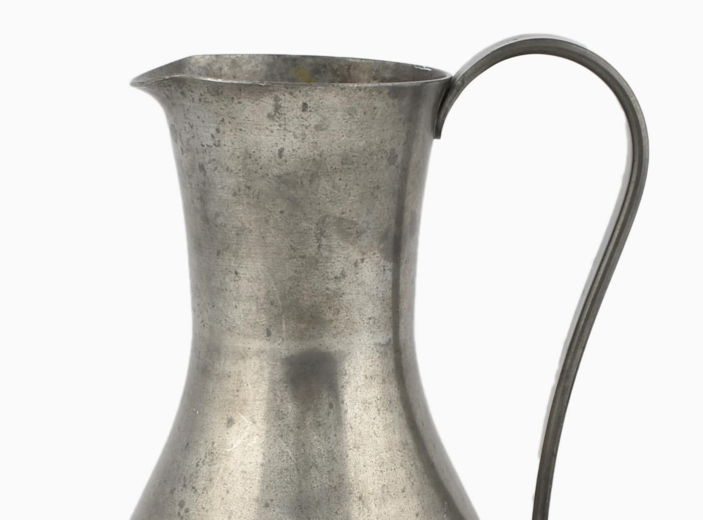 Vintage Pewter Pitcher with Cups by Harald Buchrucker, Germany, 1960s In Good Condition In Roma, IT