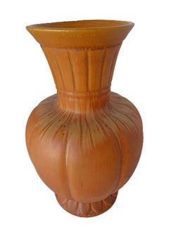 Vintage Pfaltgraff 1940s Large Orange Pottery Vase York, Pennsylvania USA