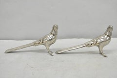 Vintage Pheasant Bird Silver Plated Figurine Salt & Pepper Shakers - a Pair