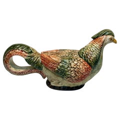 Vintage Pheasant Shaped Ceramic Trinket Box Made in Italy for Neiman Marcus
