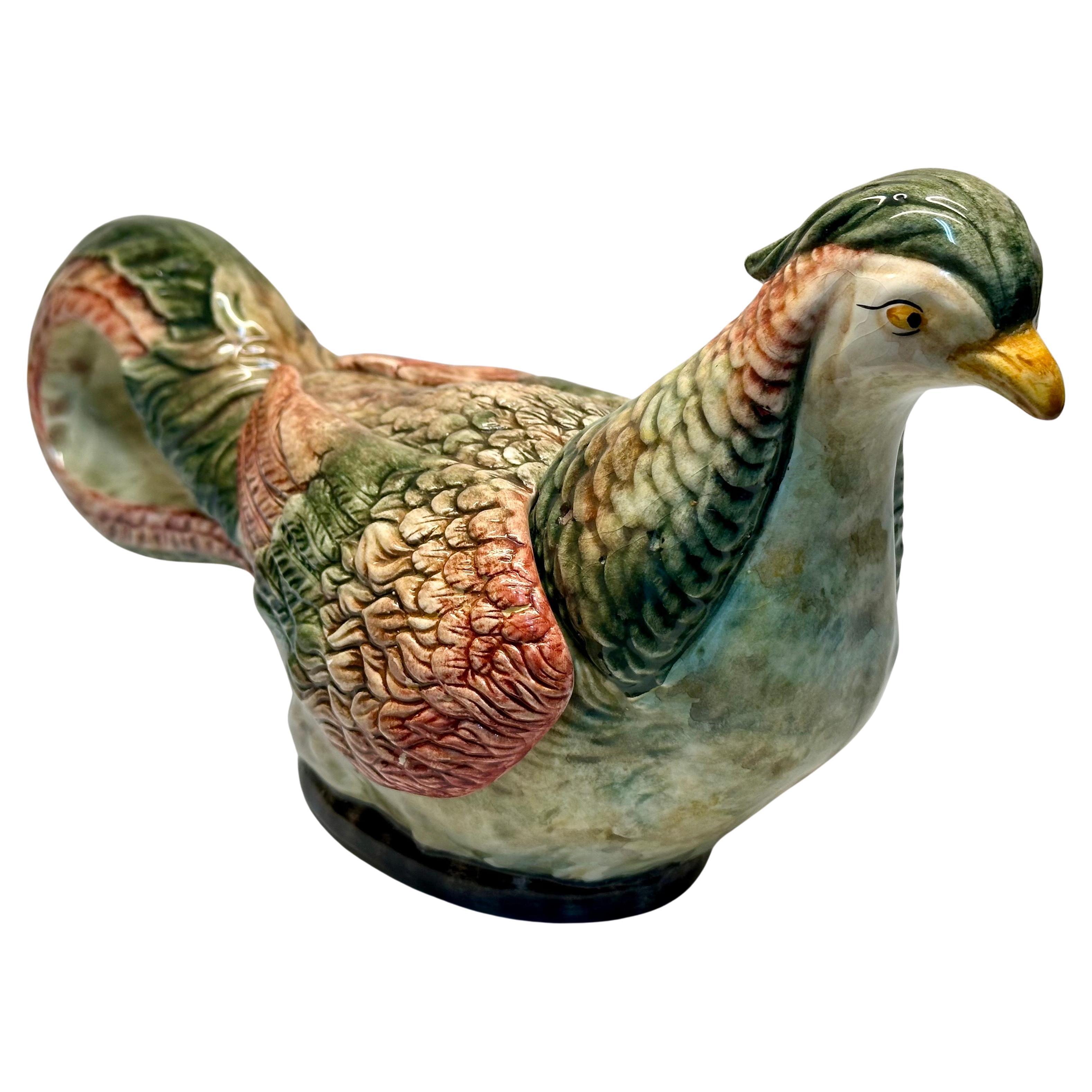 Vintage Pheasant Shaped Ceramic Soup Tureen Made in Italy for Neiman Marcus