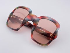 Vintage Philippe Chevallier Multicolour Oversized Sunglasses 1960 France