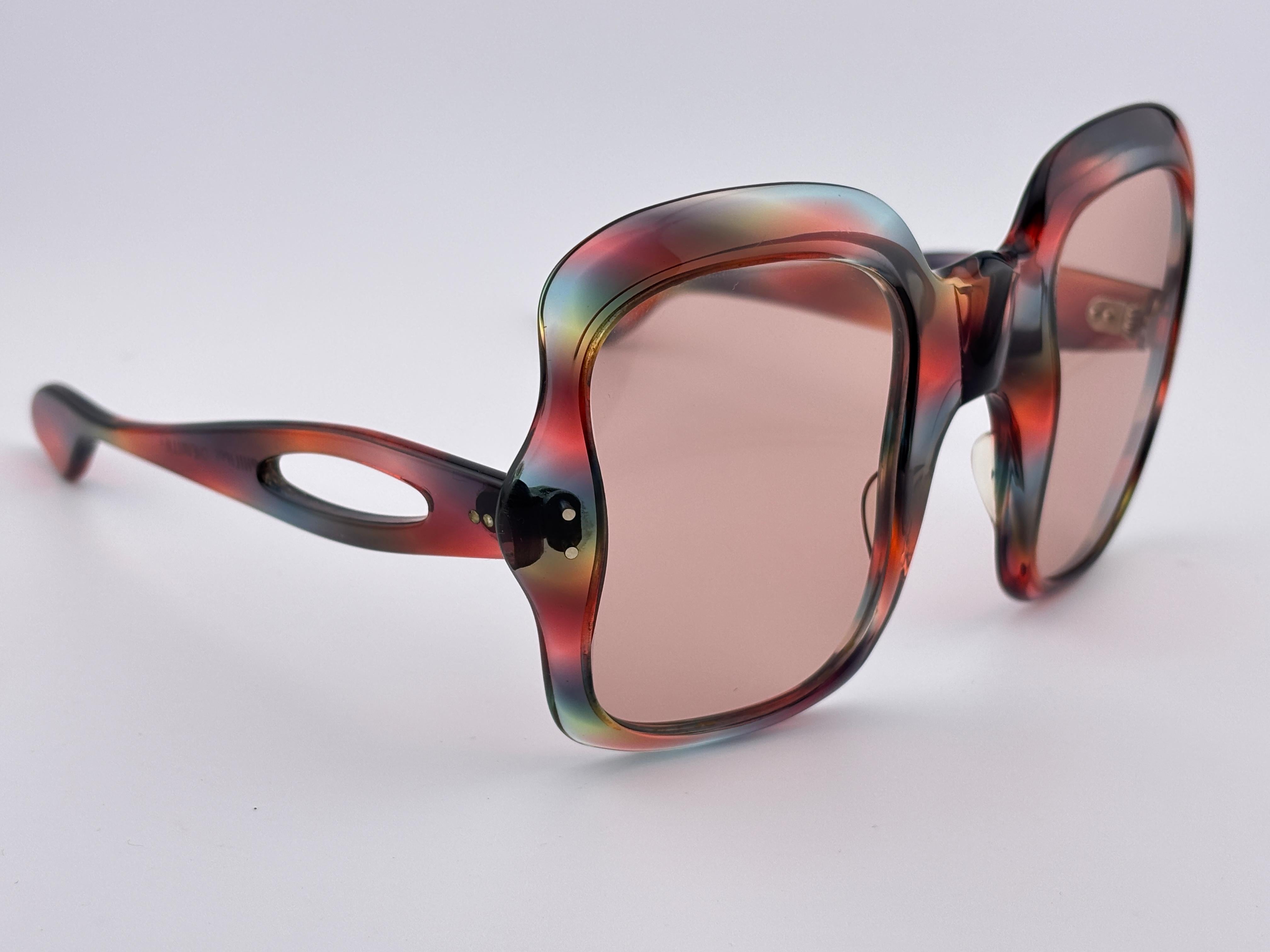 Vintage Philippe Chevallier Mehrfarbige Sonnenbrille in Übergröße 1960 Frankreich im Angebot 1