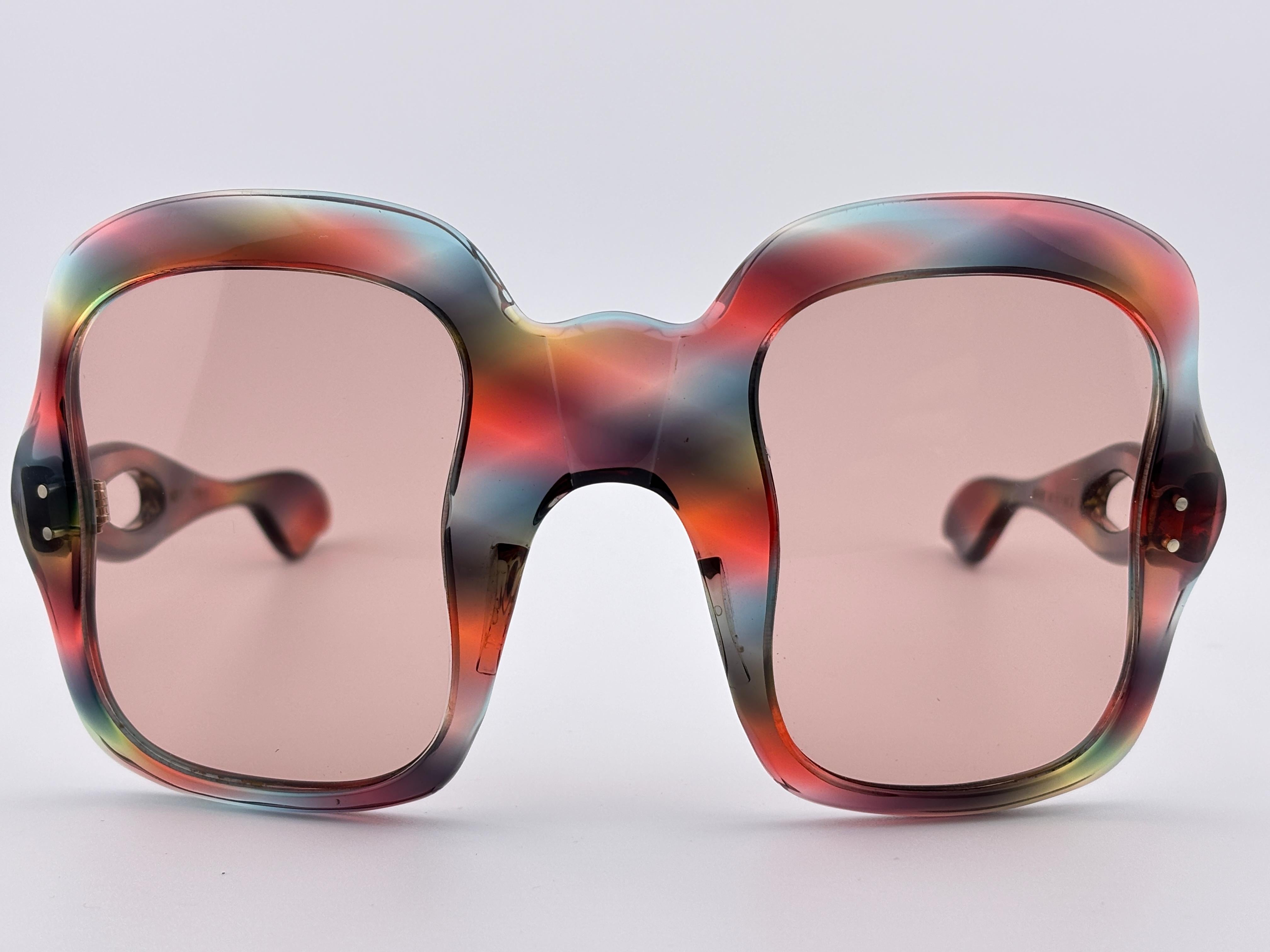 Vintage Philippe Chevallier Mehrfarbige Sonnenbrille in Übergröße 1960 Frankreich im Angebot 2