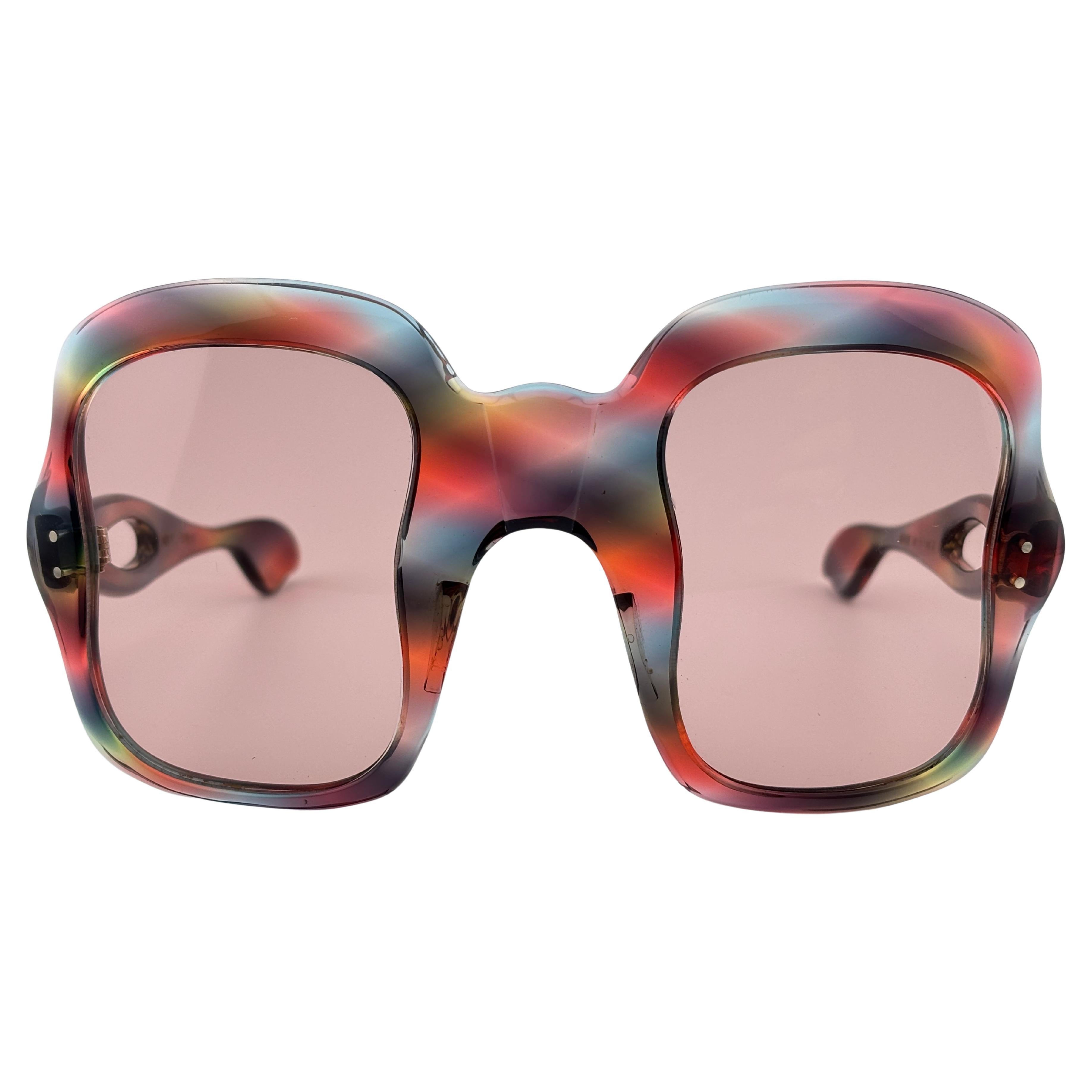 Vintage Philippe Chevallier Multicolore Lunettes de soleil surdimensionnées 1960 France