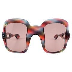 Vintage Philippe Chevallier Mehrfarbige Sonnenbrille in Übergröße 1960 Frankreich
