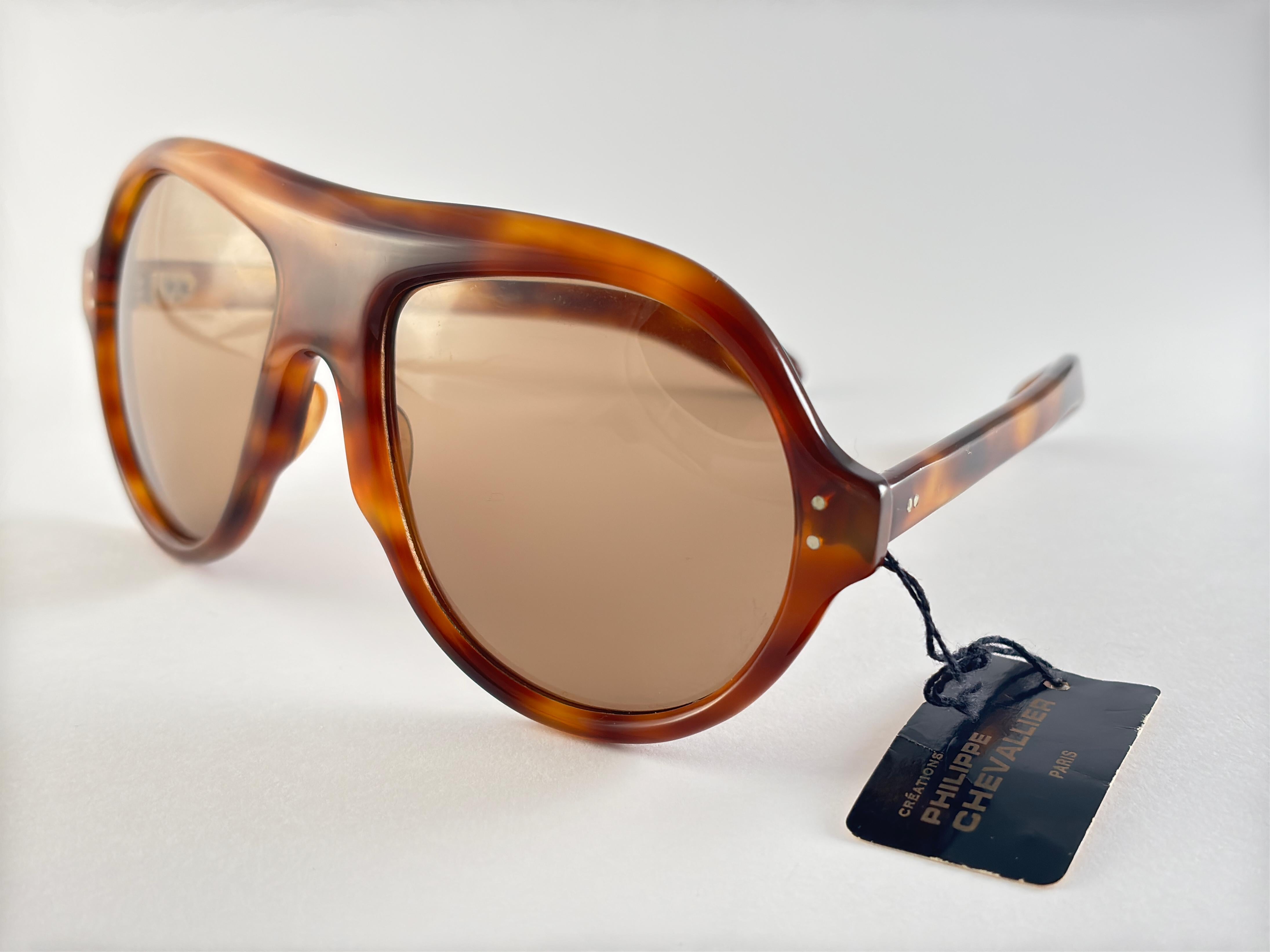 Vintage Philippe Chevallier Pour Frank Olivier Oversized Sunglasses 1960 France For Sale 1