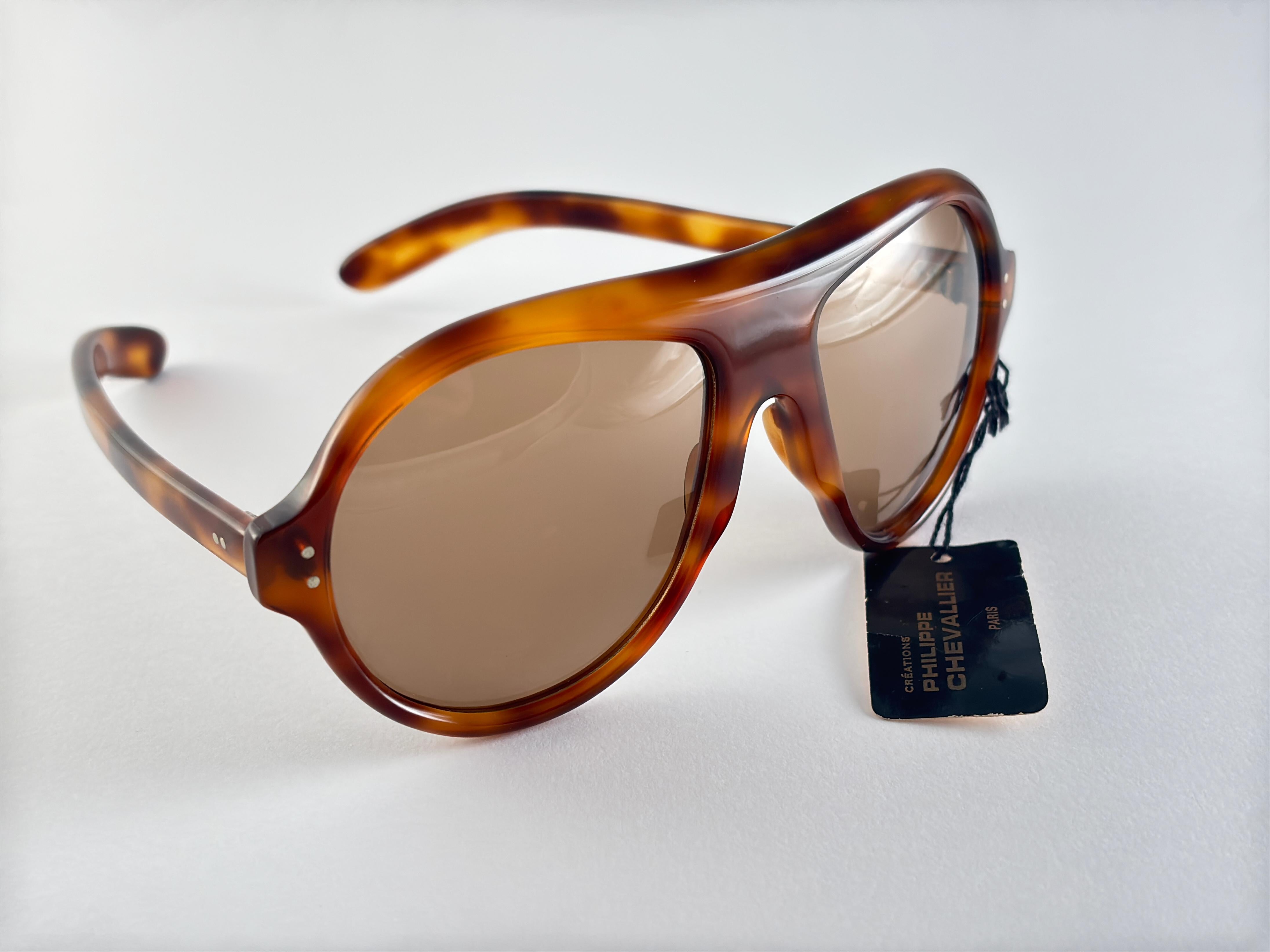 Vintage Philippe Chevallier Pour Frank Olivier Oversized Sunglasses 1960 France For Sale 4