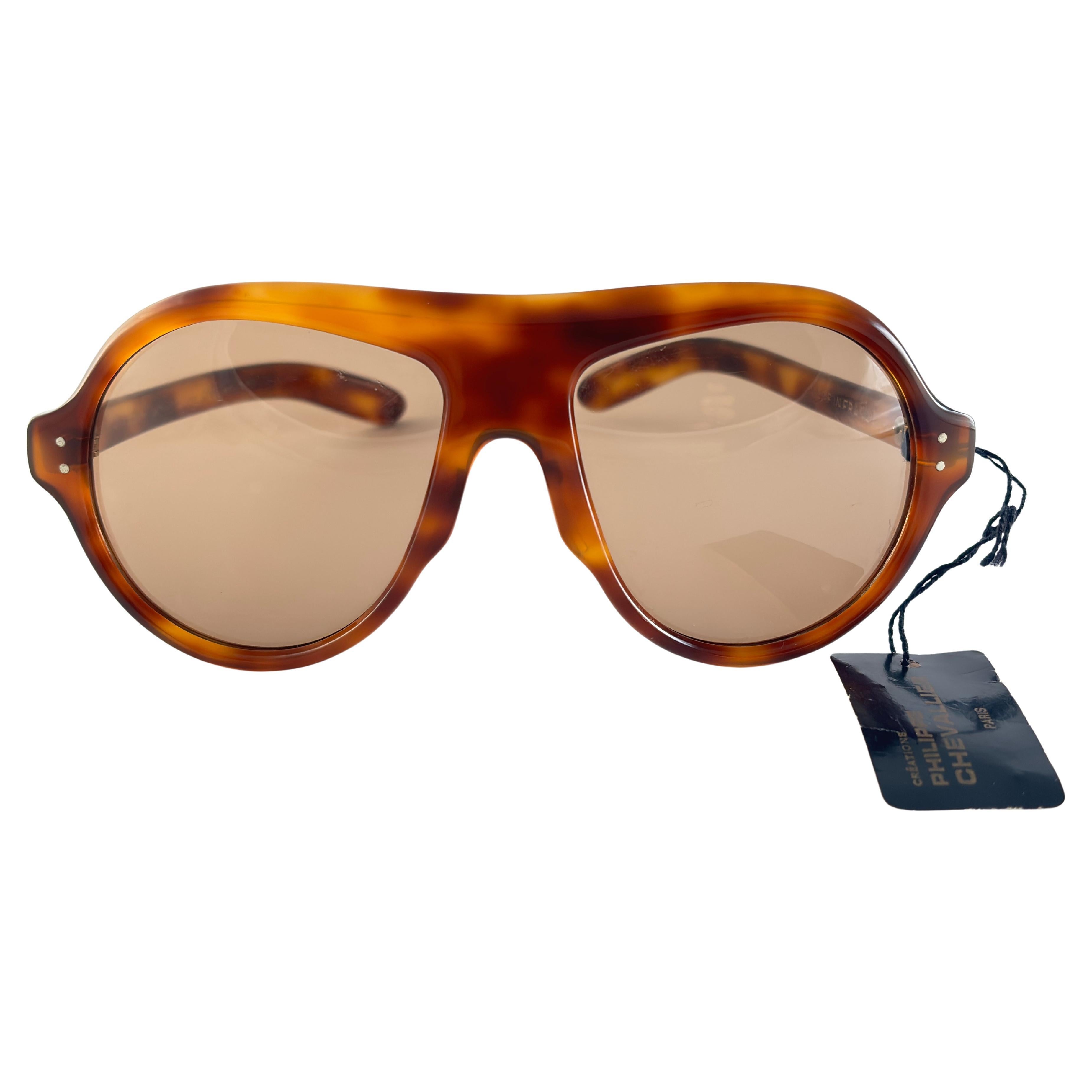 Vintage Philippe Chevallier Pour Frank Olivier Oversized Sunglasses 1960 France For Sale