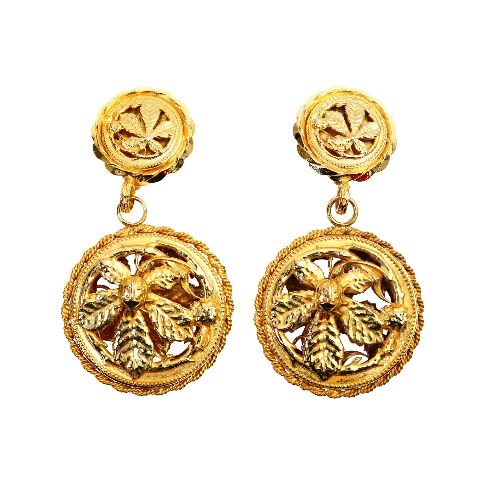 Orecchini pendenti in oro Philippe Ferrandis d'epoca, circa anni '80 in vendita 1