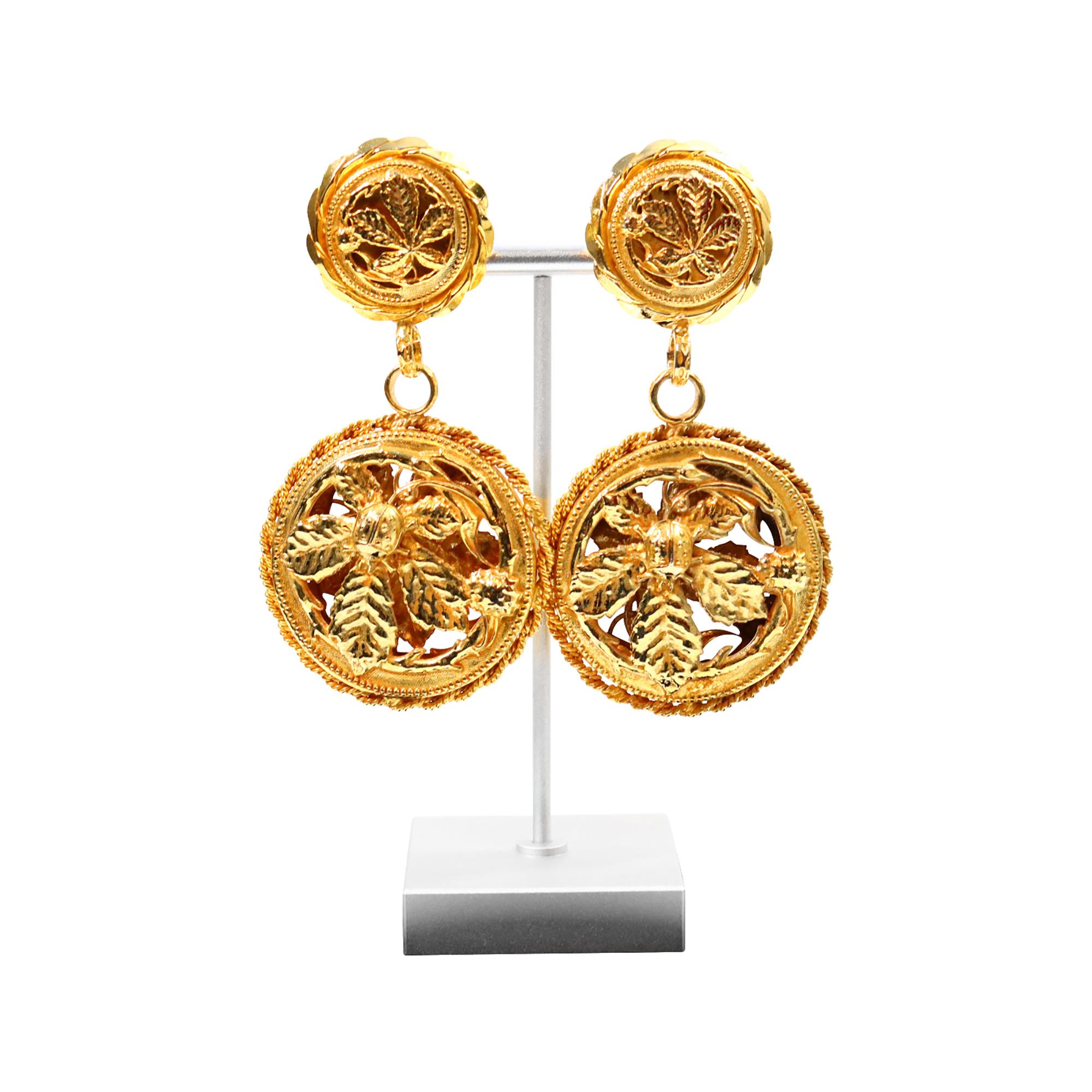 Orecchini pendenti in oro Philippe Ferrandis d'epoca, circa anni '80 in vendita 3