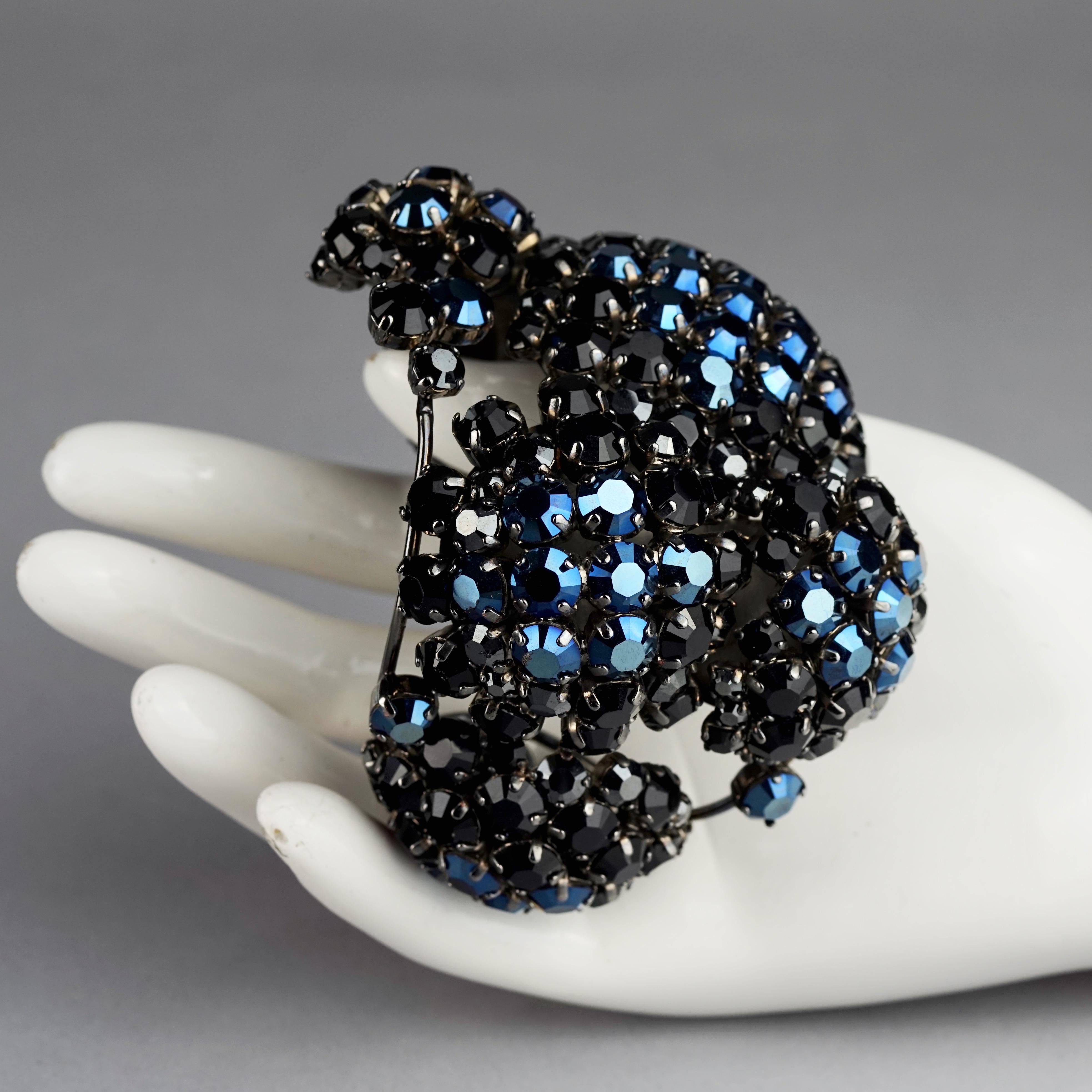 Vintage PHILIPPE FERRANDIS Dramatic Crystal Wide Cuff Bracelet For Sale 6