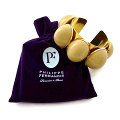 PHILIPPE FERRANDIS Massives Cabochon-Manschettenarmband, Vintage