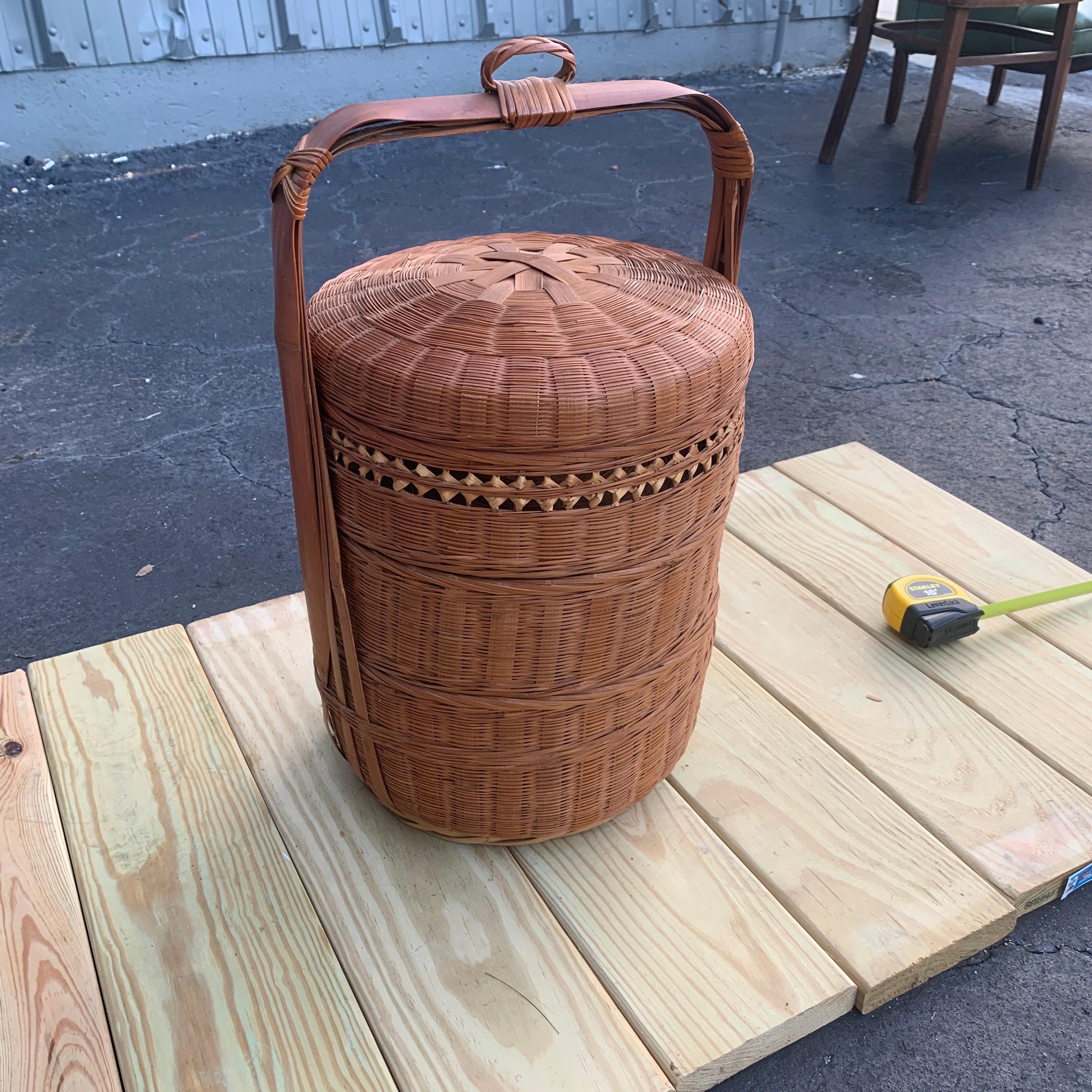 Vintage Wedding basket from Philippines in great shape. This item was purchased from the estate of a woman who taught in Philippines for a number of years from the 1970s to 1980s. The item has little to no signs of wear or damage. Includes three