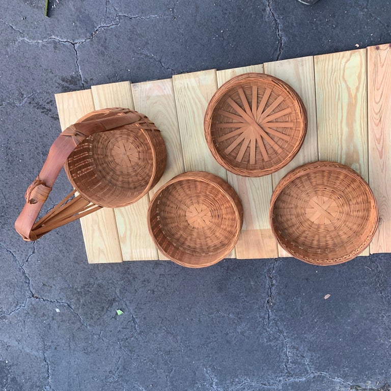 Vintage Philippines Wedding Basket, 4 Pieces For Sale at 1stDibs