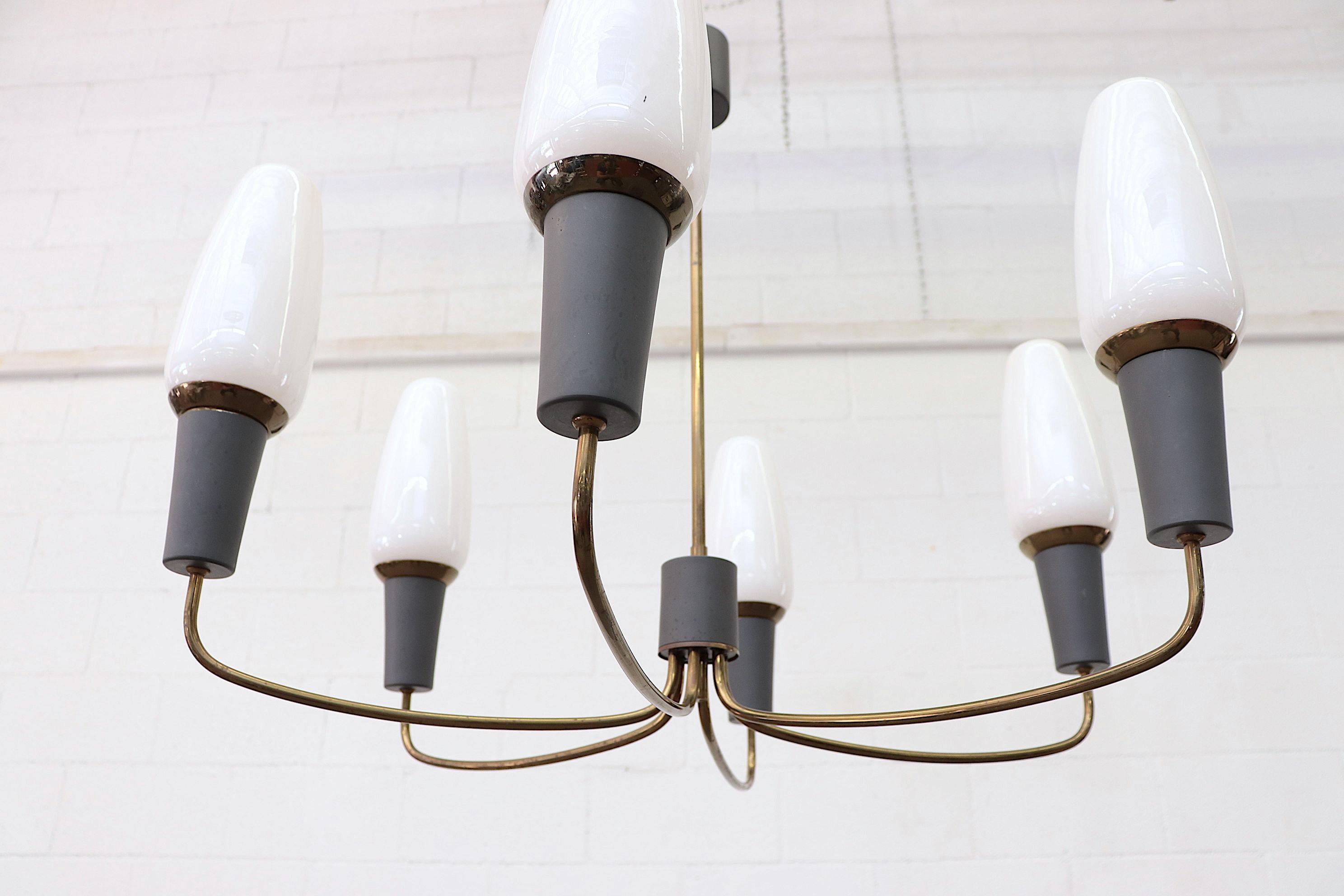 Mid-century Philips Chandelier with Giant Bulbs In Good Condition For Sale In Los Angeles, CA