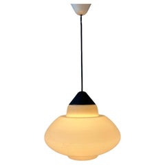 Vintage Philips Opaline Glass Pendant Lamp Attributed to Louis Kalff, 1970s