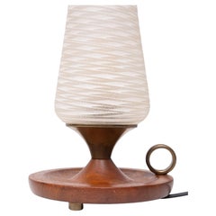 Vintage Philips Table Lamp, Teak Base & Brass Details, 1960s