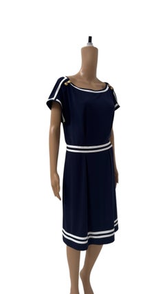 Vintage Philosophy by Alberta Ferretti Nautical-Inspired Navy Dress