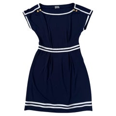 Vintage Philosophy di Alberta Ferretti Nautical-Inspired Navy Dress