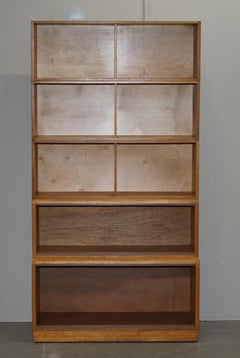 Vintage Phoenix Bookcases 1972 Oak Stacking Library Legal Open Bookcase