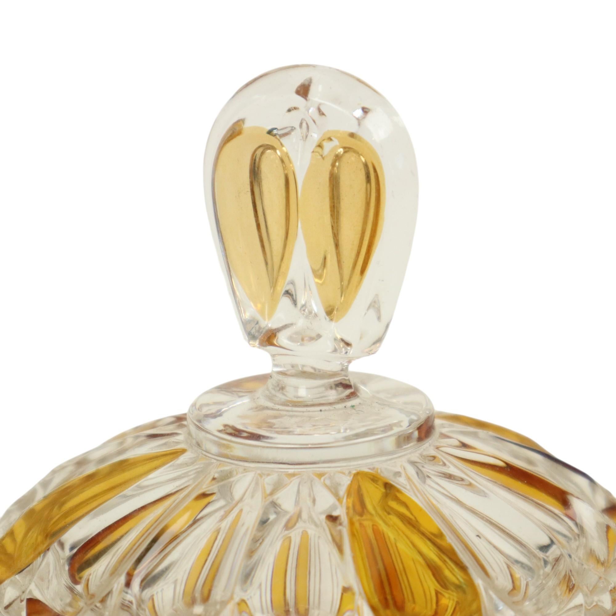 Vintage Phönix Amber Toilet Set Perfume Set Boudoir Bleikristal For Sale 9