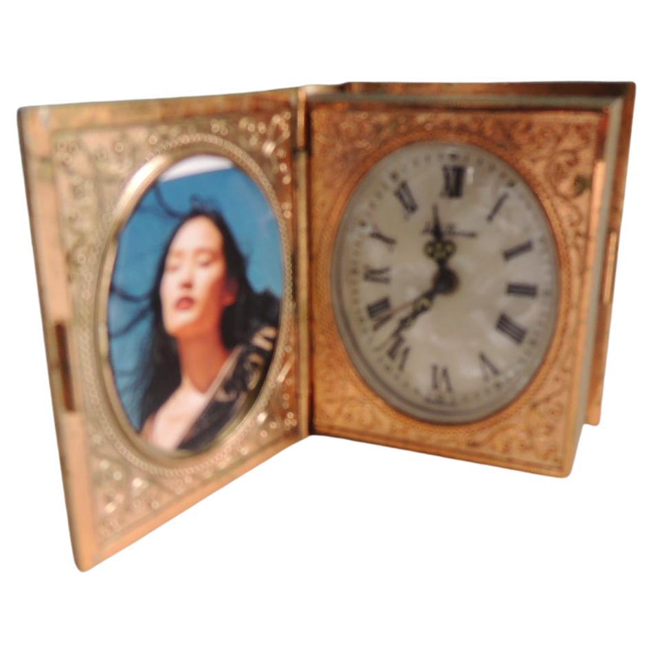 Vintage Photo Frames and Clock in Shape of a Book For Sale at 1stDibs