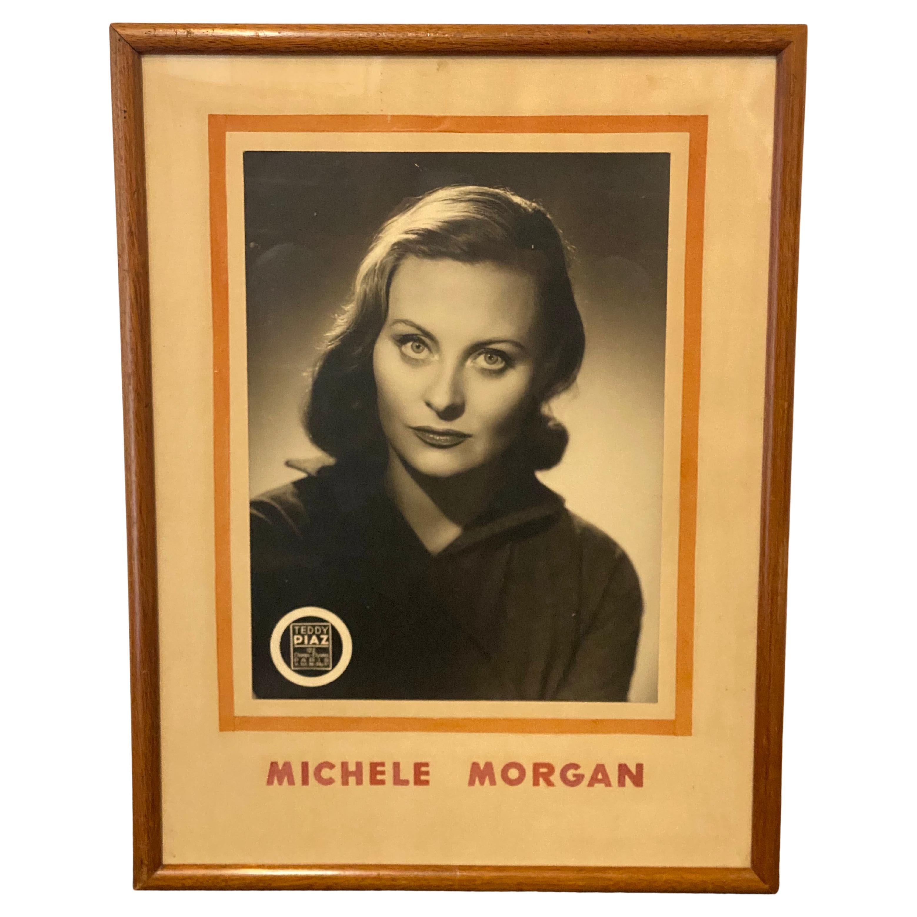 Vintage Photograph of Michele Morgan on Silver Paper by Teddy Piaz's