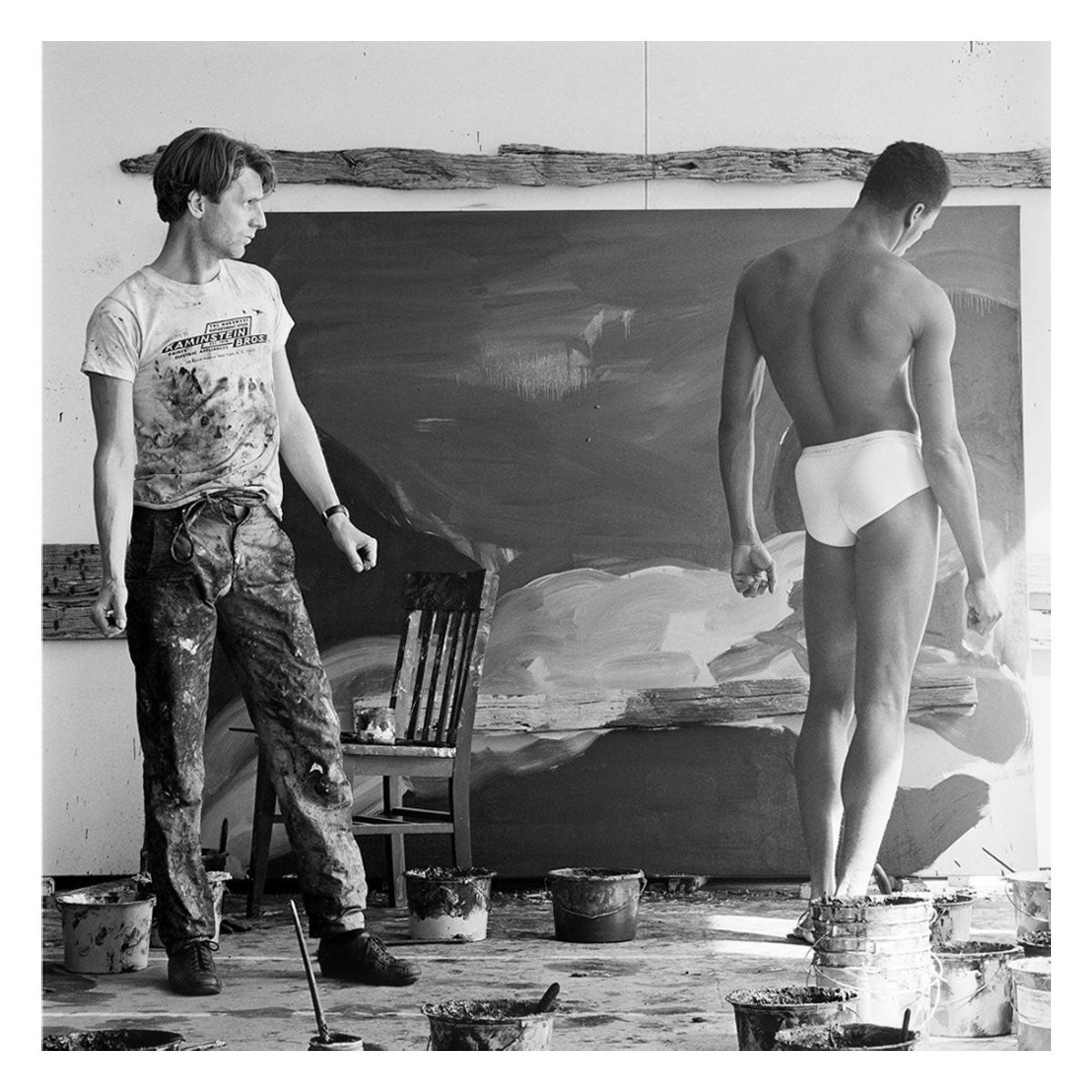 Photographie vintage de "Rainer Fetting and Desmond, 1984, NYC"