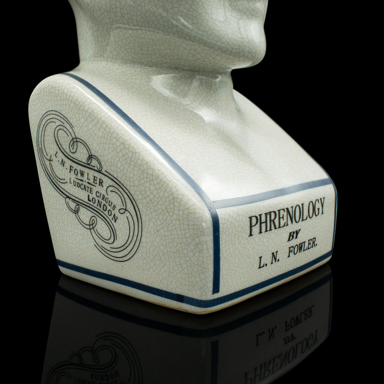 Vintage Phrenology Head Ornament, English, Ceramic, Decorative Bust, Circa 1970 For Sale 3