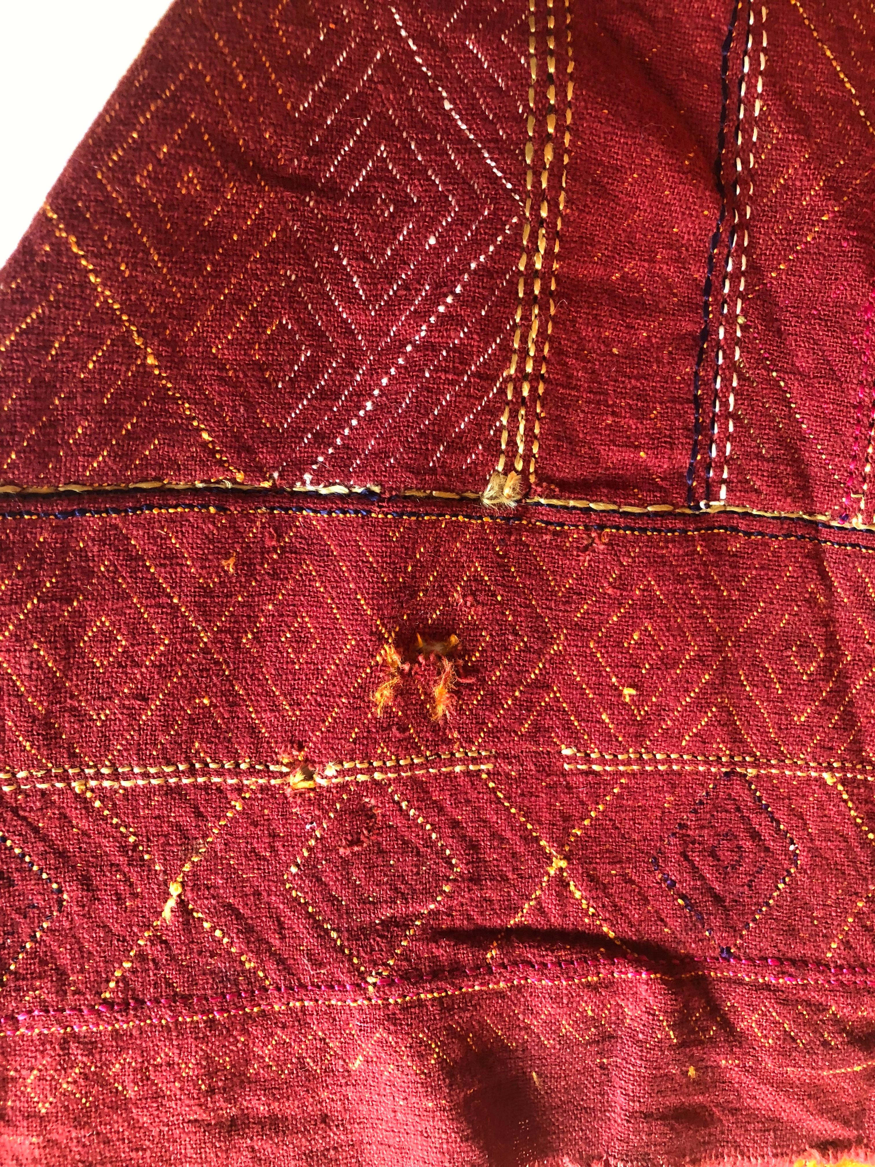 Vintage Phulkari Bagh Wedding Shawl with Silk Embroidery from Punjab, India 4