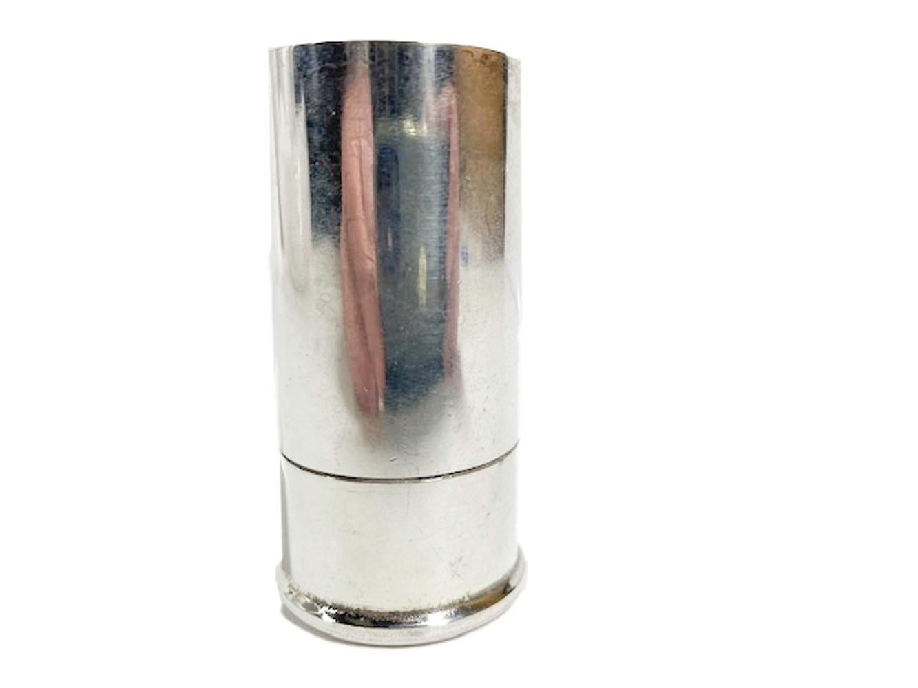 English Vintage PHV & Co Silver Plate Shotgun Shell 1.5oz Jigger 