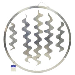 Vintage Phyllis Mark 40" Polished Steel Chrome Hanging Wind Chime Sculpture