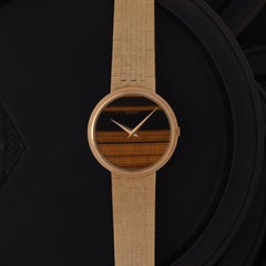 Vintage Piaget 18 Karat Yellow Gold Dress Watch Tiger's Eye Dial