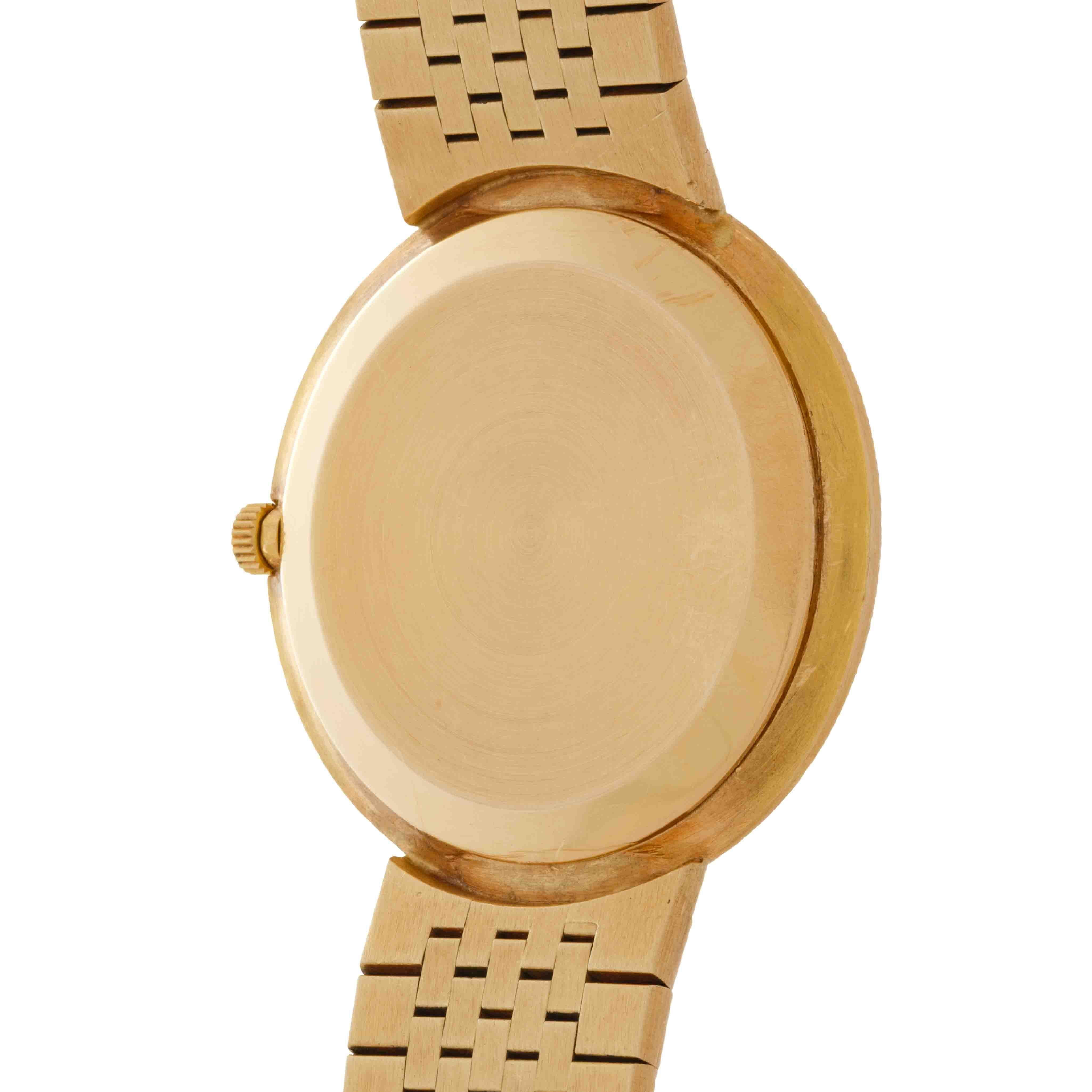 Reloj de vestir vintage Piaget de oro amarillo de 18 quilates Esfera ojo de tigre en venta 3
