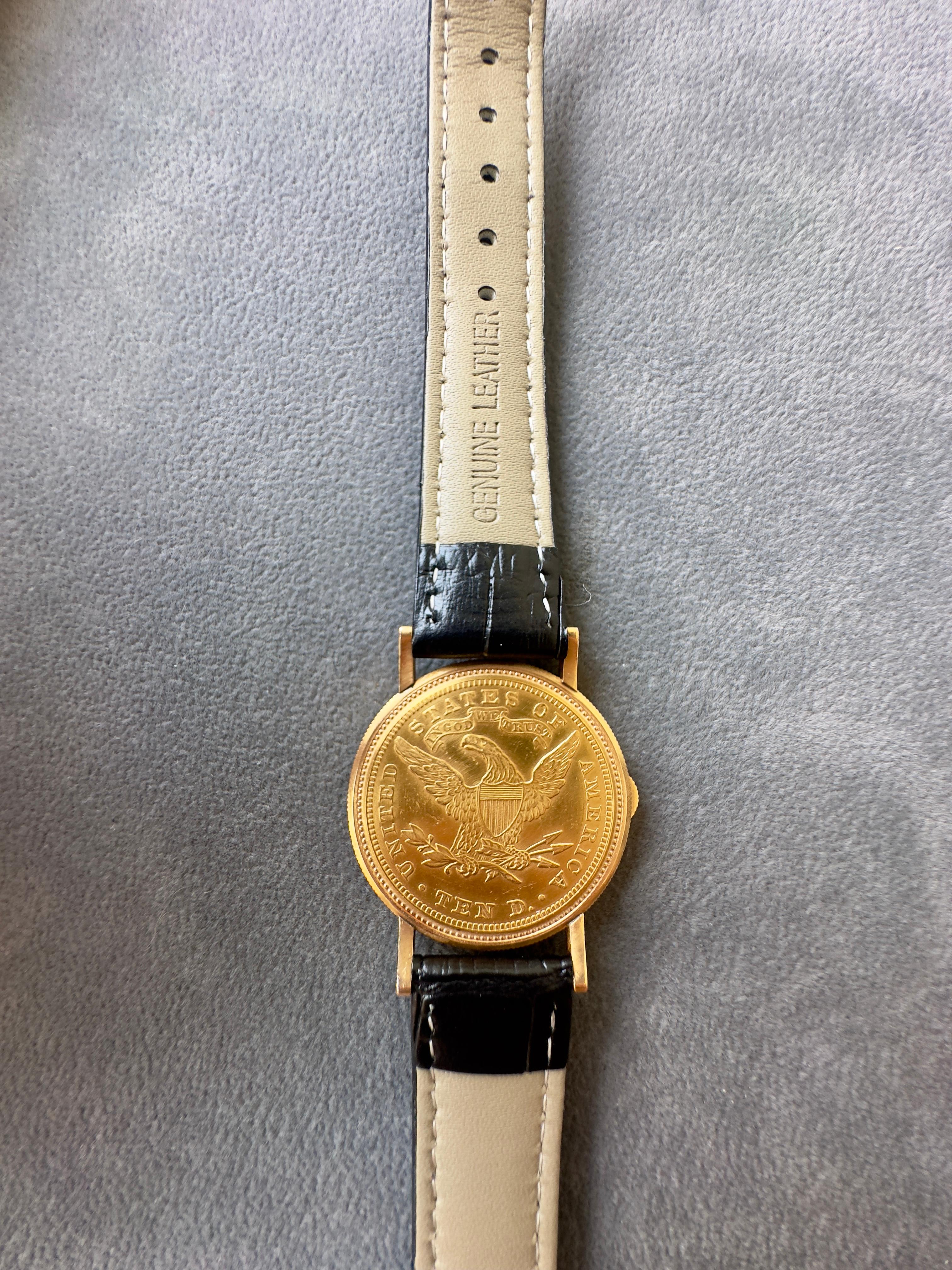 Orologio Piaget 1880 Lady of Liberty 10 Dollar US Gold Coin 18k, rif. 900B in vendita 12