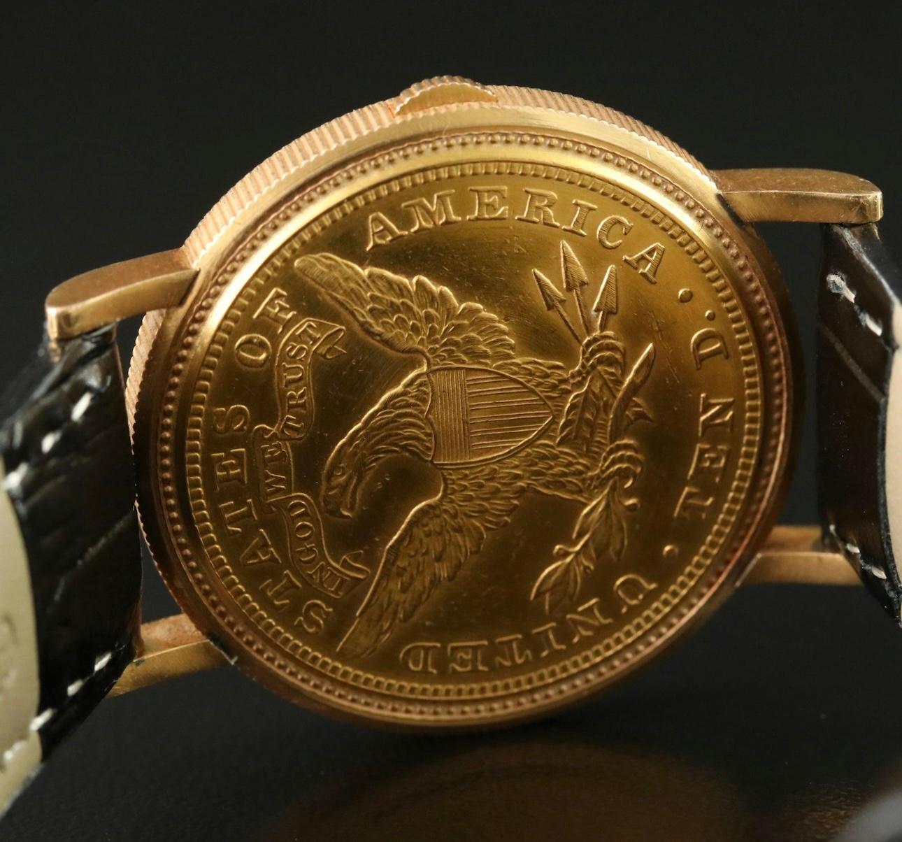 Orologio Piaget 1880 Lady of Liberty 10 Dollar US Gold Coin 18k, rif. 900B in vendita 2