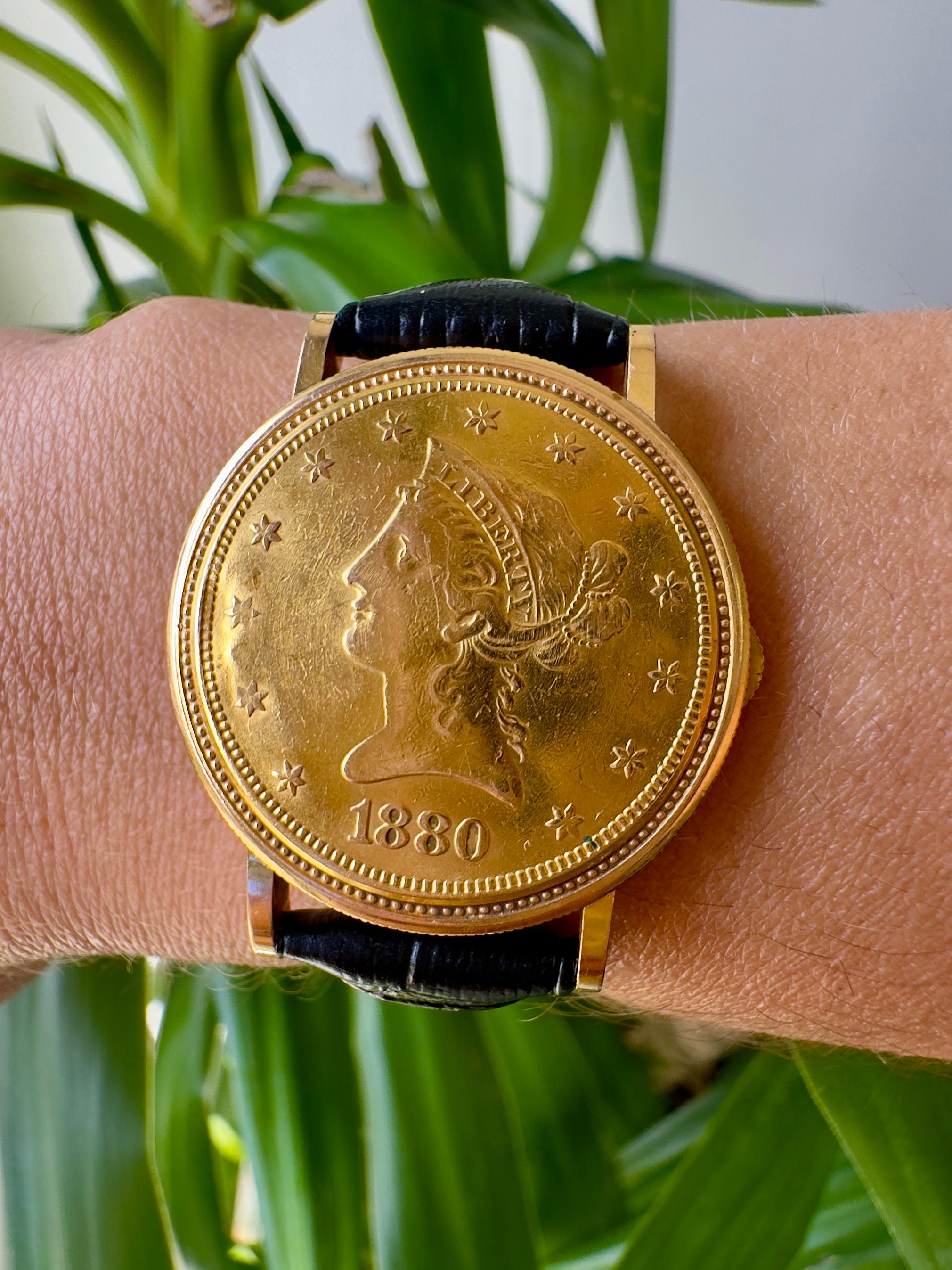 Orologio Piaget 1880 Lady of Liberty 10 Dollar US Gold Coin 18k, rif. 900B in vendita 5