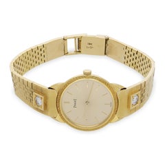Vintage Piaget 18K Gold 0.50 Carat Diamond Bracelet Champagne Dial Watch