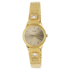 Vintage Piaget 18K Gold 0.50 Carat Diamond Bracelet Champagne Dial Watch