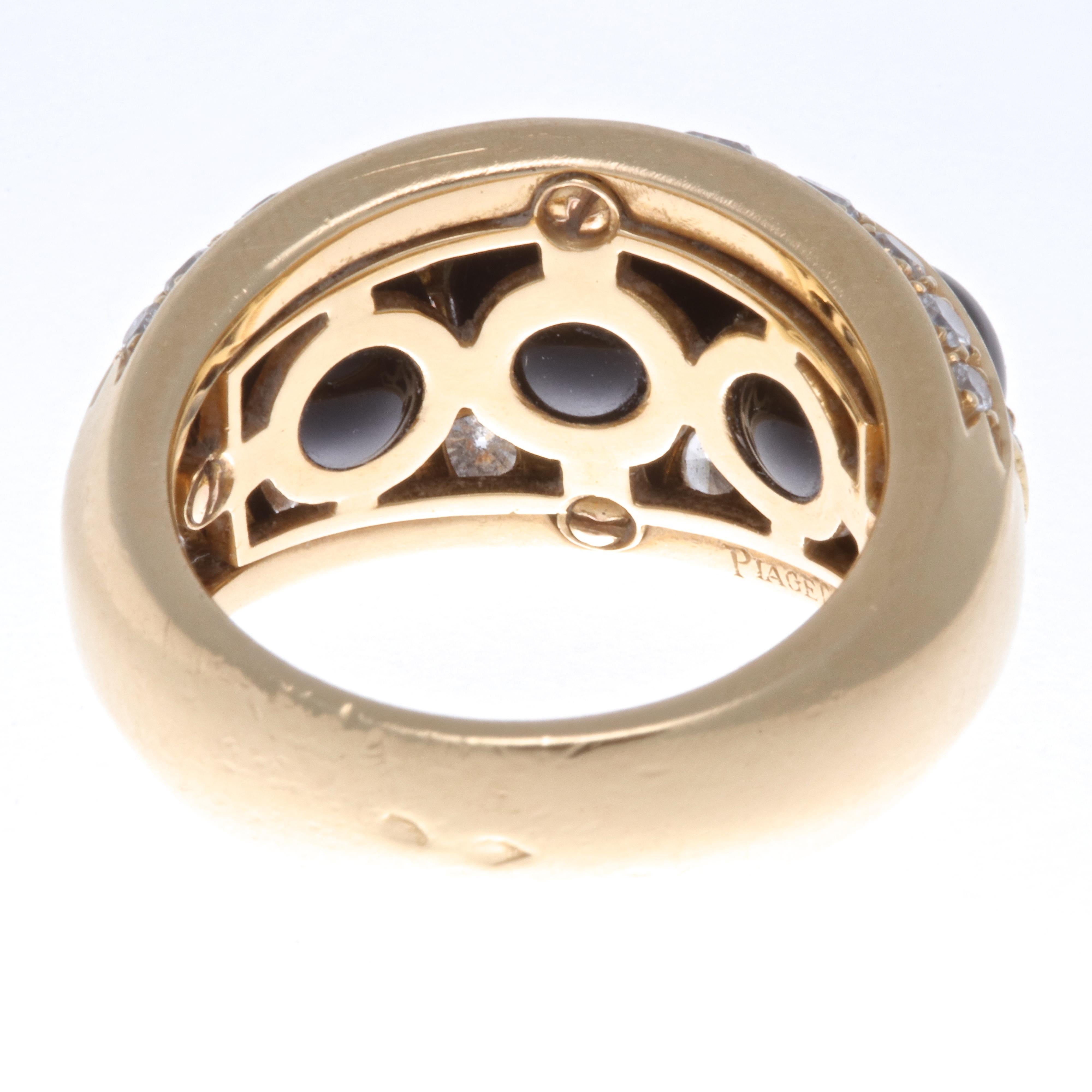 Modern Vintage Piaget 18 Karat Gold and Onyx Ring