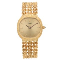 Used Piaget 18k Gold Champaign Dial Manual Wound Ladies Watch 9556E21